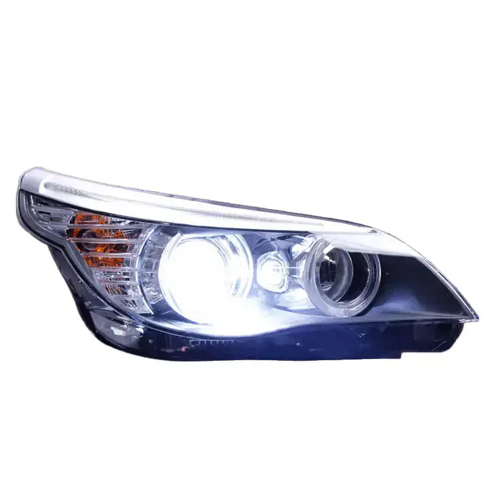 BMW E60 5-Series OEM+ Bi-Xenon Projector Headlights (2004–2010) – 6000K HID, 5000K LED Angel Eyes, Plug-and-Play Upgrade